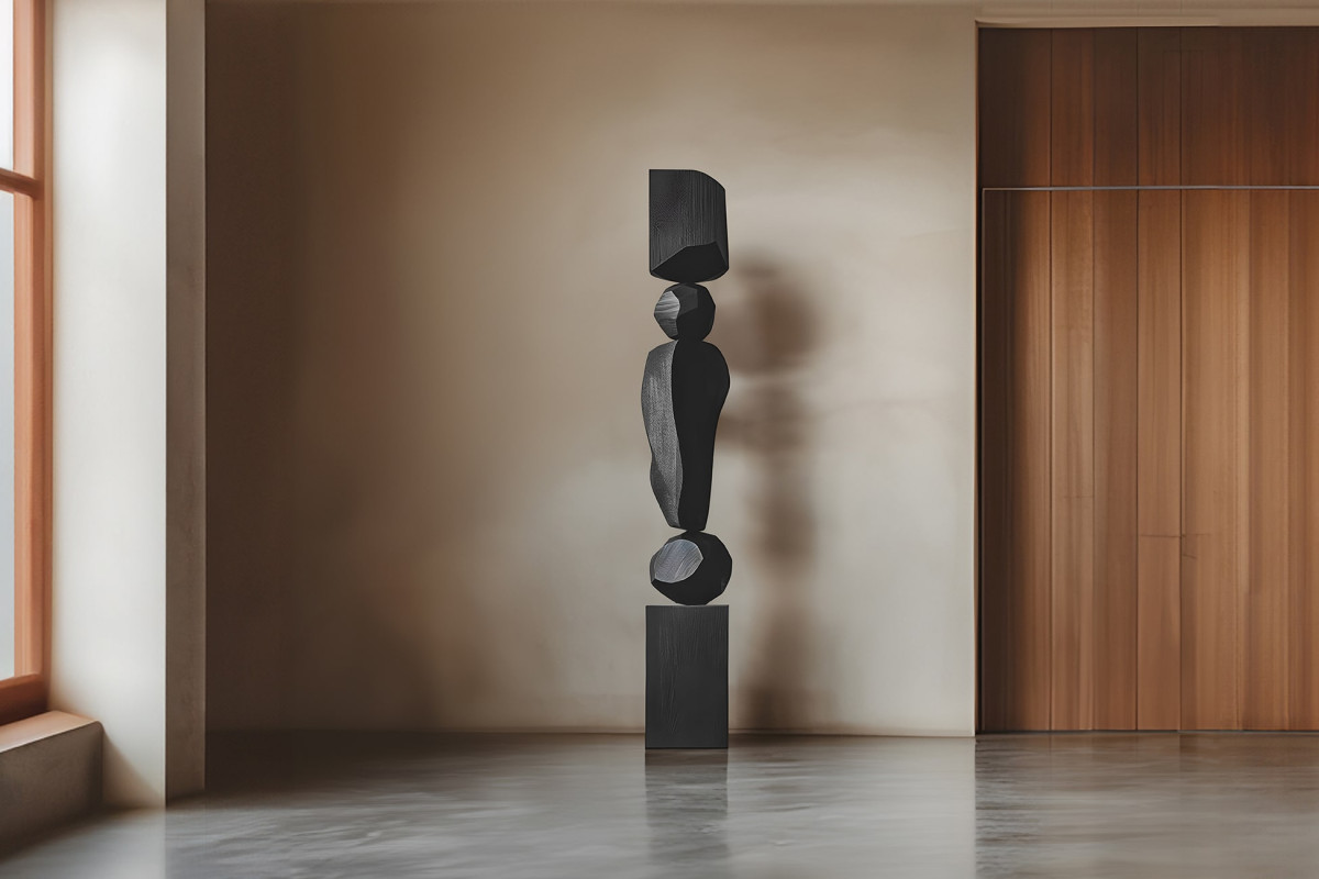 the dark elegance of abstract black solid wood captured by escalona, still stand no102 - image by © joel escalona studio